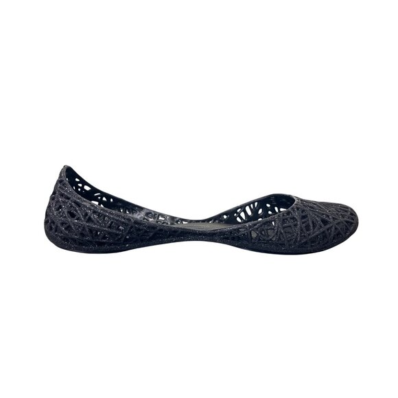 Melissa + Campana Black Jelly Flats Womens Size 7 - Picture 9 of 10